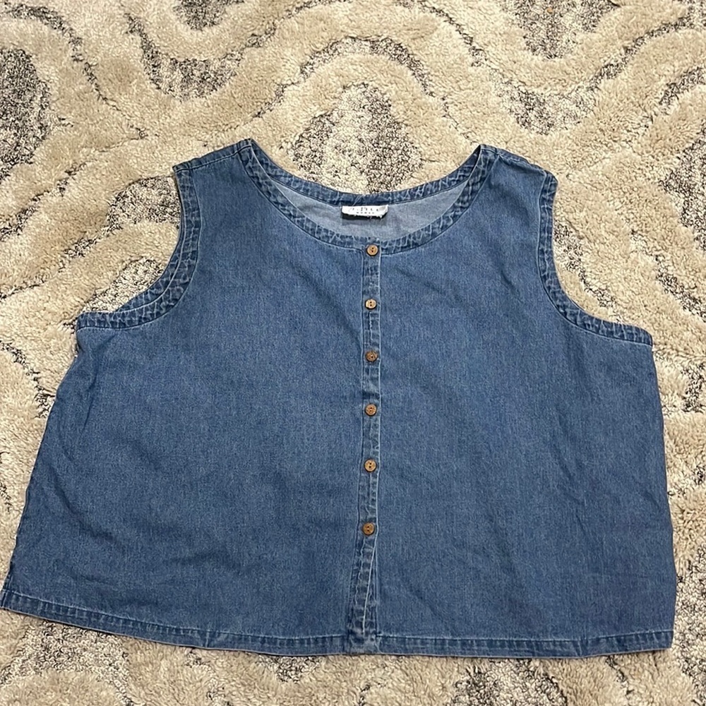 J.Jill Button Front Denim Vest Top